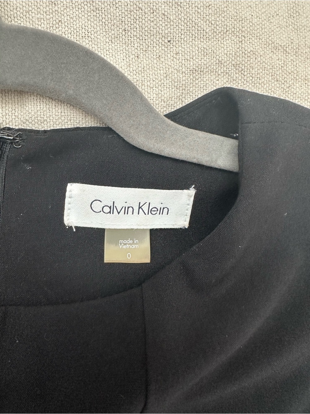 Calvin Klein Black White Tan Colorblock Fit & Flare Belted Dress Size 0 Office - Picture 3 of 9